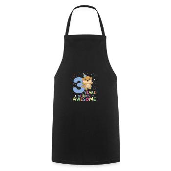 Meerkat for 3rd birthday children three years - Cooking Apron - black - Front - AI Model Male 185 dark (185cm)