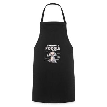 Dog Explanation Anatomy of a Poodle - Cooking Apron - black - Front - AI Model Male 185 dark (185cm)