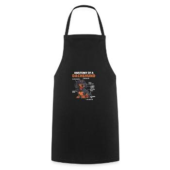 Dog Explanation Anatomy of a Dachshund - Cooking Apron - black - Front - AI Model Male 185 dark (185cm)