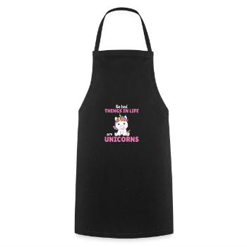 The best things in life are unicorns cute animal - Cooking Apron - black - Front - AI Model Male 185 dark (185cm)