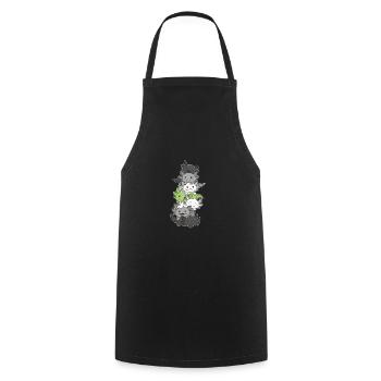 Agender Flag Pride LGBTQ Cute Axolotl Stack - Cooking Apron - black - Front - AI Model Male 185 dark (185cm)