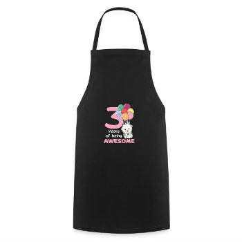 Sheep for 3rd birthday children three years old - Cooking Apron - black - Front - AI Model Male 185 dark (185cm)