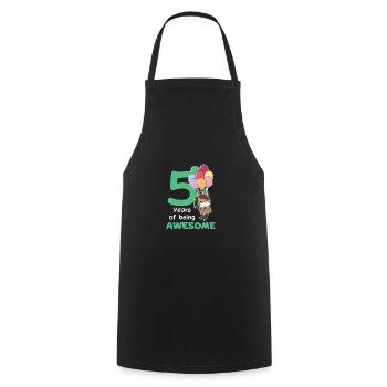 Horse for 5th birthday children five years old - Cooking Apron - black - Front - AI Model Male 185 dark (185cm)