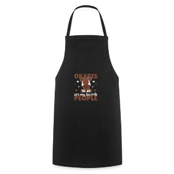 Okapis are my dearest people - sweet okapi - Cooking Apron - black - Front - AI Model Male 185 dark (185cm)