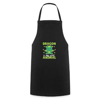 Dragon is my spirit animal - süßer Drache - Cooking Apron - black - Front - AI Model Male 185 dark (185cm)