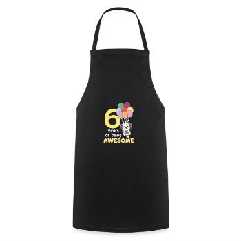 Dalmatians for 6th birthday children six years - Cooking Apron - black - Front - AI Model Male 185 dark (185cm)