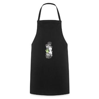 Agender Flag Pride LGBTQ Cute Cow Stack - Cooking Apron - black - Front - AI Model Male 185 dark (185cm)