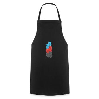 Polyamory Flag Gay Pride LGBTQ Capybara - Kochschürze - Schwarz - Vorne - AI Model Male 185 dark (185cm)