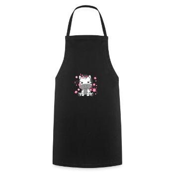 Zebra animaux mignons pour enfants kawaii - Tablier de cuisine - noir - Devant - AI Model Male 185 dark (185cm)