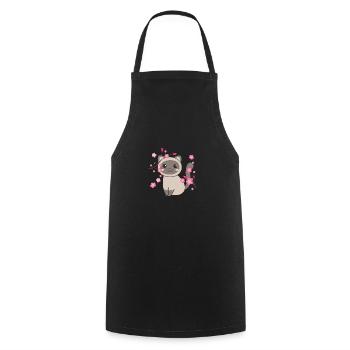 Chat animaux mignons pour enfants kawaii - Tablier de cuisine - noir - Devant - AI Model Male 185 dark (185cm)
