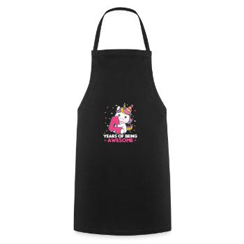 Licorne pour les enfants de 4 ans de quatre ans - Tablier de cuisine - noir - Devant - AI Model Male 185 dark (185cm)