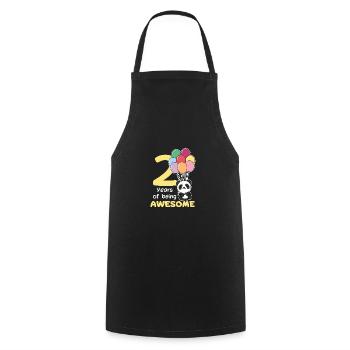 Panda for 2nd birthday children two years old - Cooking Apron - black - Front - AI Model Male 185 dark (185cm)
