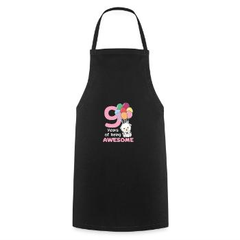 Sheep for the 9th birthday children nine years old - Cooking Apron - black - Front - AI Model Male 185 dark (185cm)