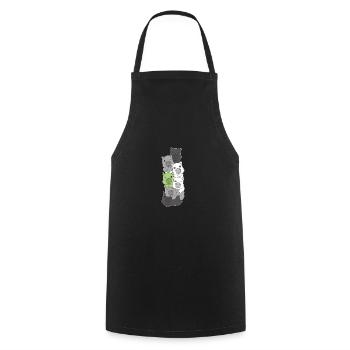 Agender Flag Pride LGBTQ Cute Capybara Stack - Cooking Apron - black - Front - AI Model Male 185 dark (185cm)