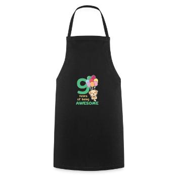 Labrador for the 9th birthday children nine years old - Cooking Apron - black - Front - AI Model Male 185 dark (185cm)