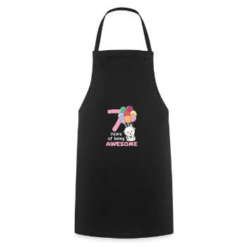 Sheep for 7th birthday children seven years old - Cooking Apron - black - Front - AI Model Male 185 dark (185cm)