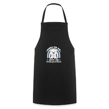 Hourra, je suis maintenant un enfant de maternelle Polar Bear - Tablier de cuisine - noir - Devant - AI Model Male 185 dark (185cm)