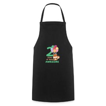 Squirrel for 2nd birthday children two years - Cooking Apron - black - Front - AI Model Male 185 dark (185cm)