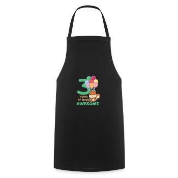 Squirrel for 3rd birthday children three years - Cooking Apron - black - Front - AI Model Male 185 dark (185cm)