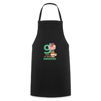 Squirrel for the 9th birthday children nine years - Cooking Apron - black - Front - AI Model Male 185 dark (185cm)
