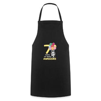 Panda for 7th birthday children seven years old - Cooking Apron - black - Front - AI Model Male 185 dark (185cm)