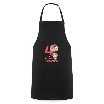 Cochons d’Inde pour les enfants de 4ème anniversaire quatre - Tablier de cuisine - noir - Devant - AI Model Male 185 dark (185cm)