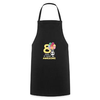 Panda for 8th birthday children eight years old - Cooking Apron - black - Front - AI Model Male 185 dark (185cm)