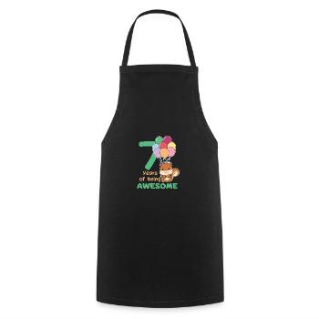 Squirrel for 7th birthday children seven years - Cooking Apron - black - Front - AI Model Male 185 dark (185cm)