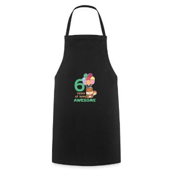 Squirrel for 6th birthday children six years - Cooking Apron - black - Front - AI Model Male 185 dark (185cm)