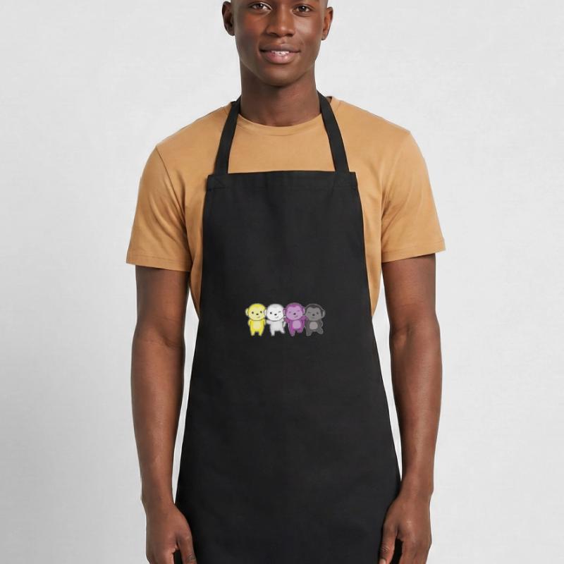 Nonbinary Monkey Flag Pride LGBTQ Cute Monkey Cooking Apron