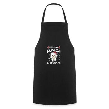Je veux un alpaga pour Noël alpagas mignons - Tablier de cuisine - noir - Devant - AI Model Male 185 dark (185cm)