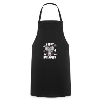 Elephant Happy Halloween Cute Vampire Costume - Cooking Apron - black - Front - AI Model Male 185 dark (185cm)