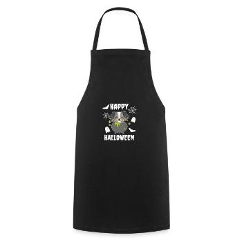 Australian Shepherd Happy Halloween Cauldron - Cooking Apron - black - Front - AI Model Male 185 dark (185cm)