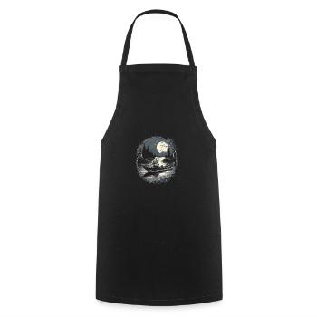 Vintage Ghost River Boat Gothic Halloween - Cooking Apron - black - Front - AI Model Male 185 dark (185cm)