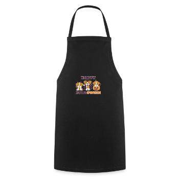 Jack Russell Happy Howloween Pumpkin Vampire Costume - Cooking Apron - black - Front - AI Model Male 185 dark (185cm)