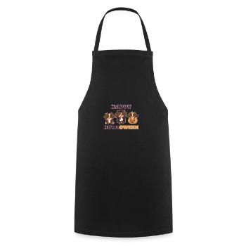 Australian Shepherd Happy Howloween Pumpkin Vampire - Cooking Apron - black - Front - AI Model Male 185 dark (185cm)