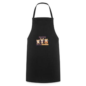 Corgi Happy Howloween Pumpkin Vampire Costume - Cooking Apron - black - Front - AI Model Male 185 dark (185cm)