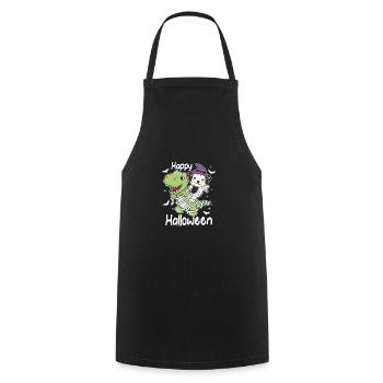 Dalmatian Happy Halloween T-Rex Mummy Costume - Cooking Apron - black - Front - AI Model Male 185 dark (185cm)