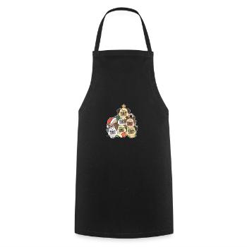 Pug Christmas Tree Funny Animal Christmas - Cooking Apron - black - Front - AI Model Male 185 dark (185cm)
