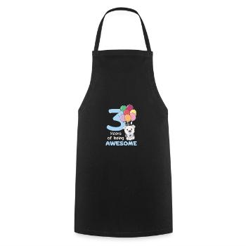 Polar bear for 3rd birthday children three years old - Cooking Apron - black - Front - AI Model Male 185 dark (185cm)