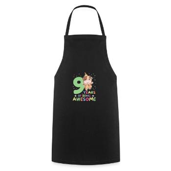 Vache pour les enfants de 9 ans de neuf ans - Tablier de cuisine - noir - Devant - AI Model Male 185 dark (185cm)