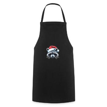 Raccoon Christmas Winter Animals Raccoons - Cooking Apron - black - Front - AI Model Male 185 dark (185cm)