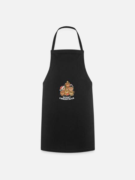 Joyeux Noël Castor Réveillon de Noël Castors - Tablier de cuisine - noir