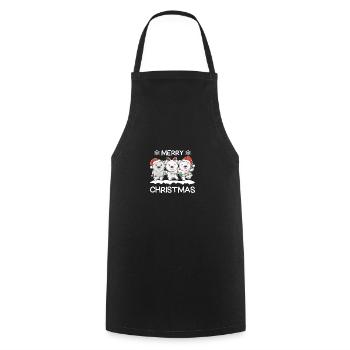 Merry Christmas Polar Bear Christmas Eve Polar Bears - Cooking Apron - black - Front - AI Model Male 185 dark (185cm)