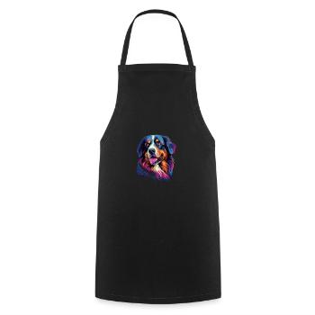 Aquarelle coloré Bouvier bernois - Tablier de cuisine - noir - Devant - AI Model Male 185 dark (185cm)