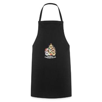 Joyeux Noël Carlin Chiens de la veille de Noël - Tablier de cuisine - noir - Devant - AI Model Male 185 dark (185cm)