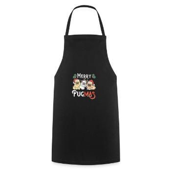 Le jeu de mots de Merry Pugma Carlin Noël - Tablier de cuisine - noir - Devant - AI Model Male 185 dark (185cm)