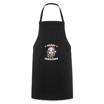 Christmas Fairy Lights Budgie - Cooking Apron - black - Front - AI Model Male 185 dark (185cm)