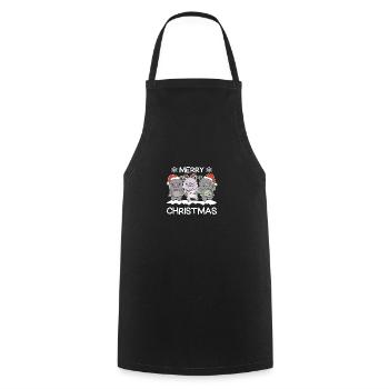 Joyeux Noël Rhinocéros Réveillon de Noël Rhinocéros - Tablier de cuisine - noir - Devant - AI Model Male 185 dark (185cm)