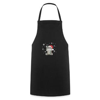 Hippo Christmas Winter Animals Hippos - Cooking Apron - black - Front - AI Model Male 185 dark (185cm)